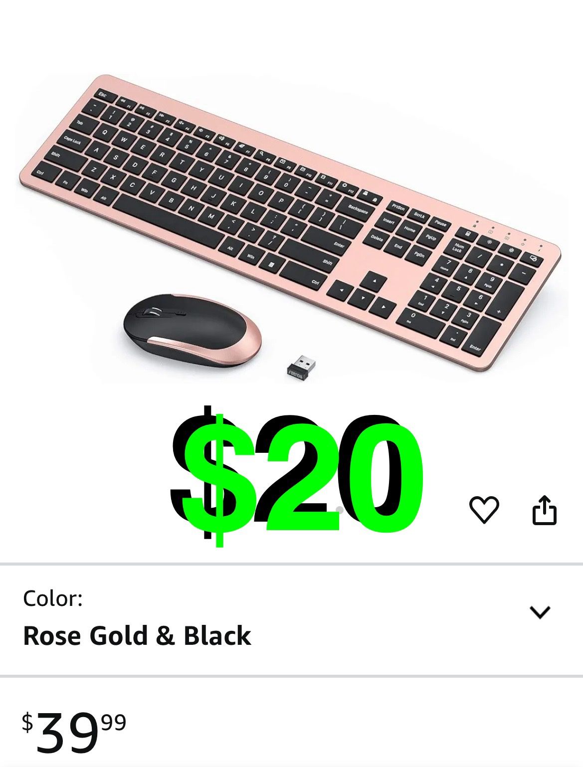 seenda - Rechargeable Wireless Keyboard Mouse Combo Full Size Cordless Keyboard & Mouse Sets with Build-in Lithium Battery Ultra Thin Quiet Keyboard M