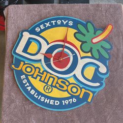 Vintage Doc Johnson Sign And Clock
