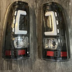 LED Tail Lights Black Chrome 1999 to 2006 Chevy Silverado /Gmc Sierra 1999 to 2002 