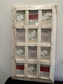 Handmade in India Rustic Wood Collage Picture Frame – 12 Photos
