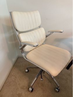 Modern White Leather Office Chair