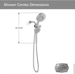 KOHLER  4-Spray 6 in. Dual Wall Mount Fixed and Handheld Shower Head 1.75 GPM in Vibrant Brushed Nickel