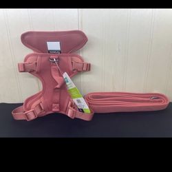 Frisco Comfort Padded Dog Harness w/matching Leash Size M Faded Rose NWT