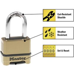 2 Brand New Master Lock Combination Lock, Heavy Duty Weatherproof Padlock