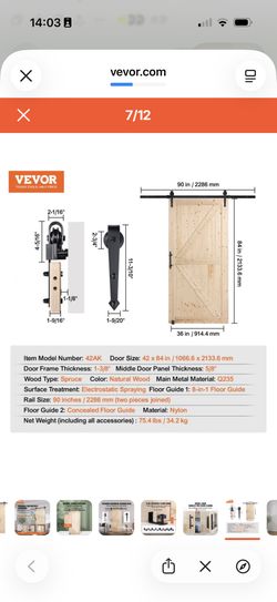 Vevor White Bi-Fold Barn Door