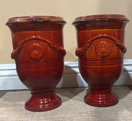 National Geographic Red Art Glass Urns – Set of 2