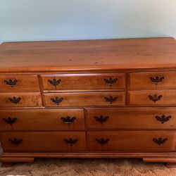 Solid maple antique 4 piece dresser and end tables set