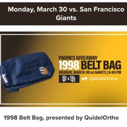Padres V Giants Field Level 3/30 '98 Belt Bag Giveaway