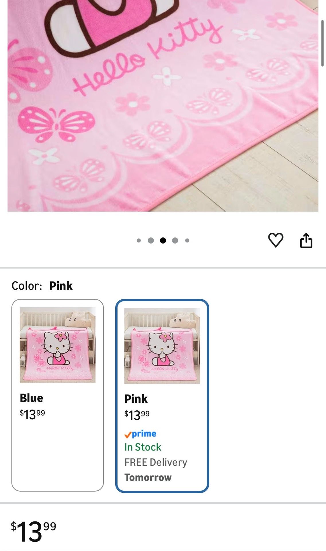 Hello Kitty Super Soft and Warm Blanket Specially Designed for Children. It Measures 55 inches by 40 inches. It is Suitable for Placing on Sofas and C