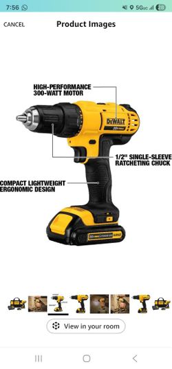 DEWALT 20V Max Cordless Drill/Driver Kit, Includes Battery