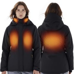  InoKraft Heated Jacket for Women with Rechargeable Battery Pack, Water-Resistant Slim Heated Coat(Included USB-C Cable) Reg. Retail $209.99