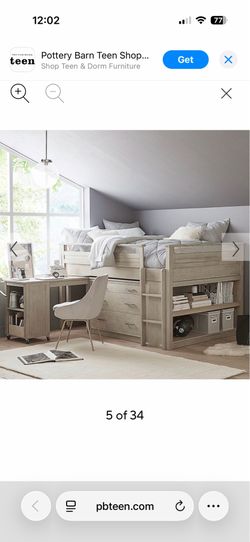 Pottery Barn Teen Sleep & Study Low Loft Bed