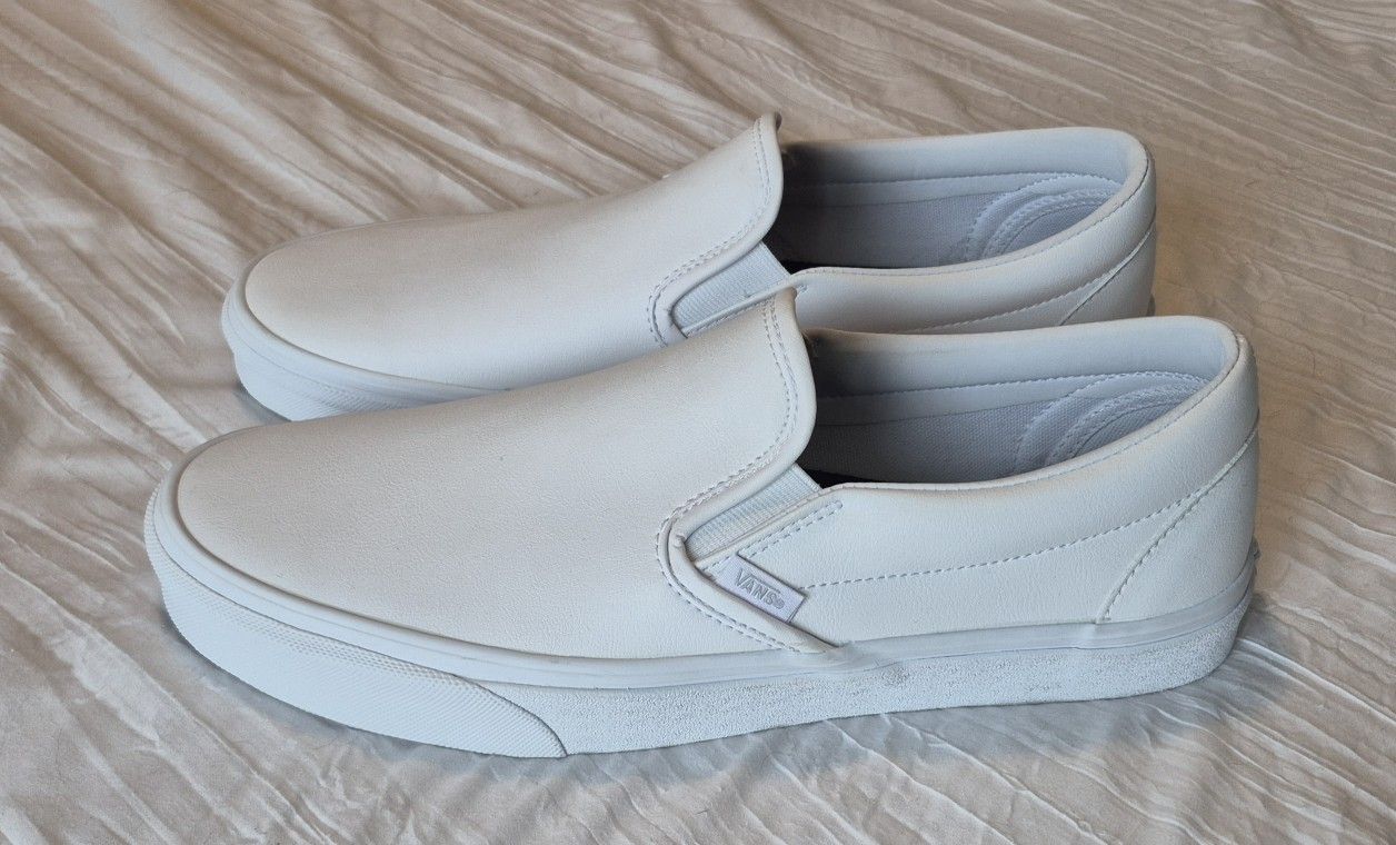 Vans White Leather (BRAND NEW) Mens 11.5