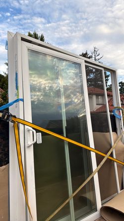 White Vinyl Sliding Glass Door