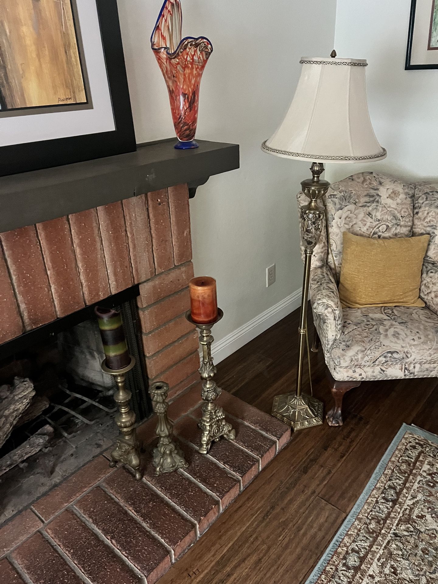 Brass Candelabra And Light, Candle Holders, Etc.