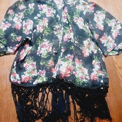 Flower Black Cardigan
