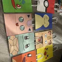 Pokeman 16 Candy Bags Party Supplies 