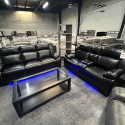 Power Recliner Sofa & Loveseat Set 