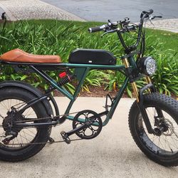70’s Style Electric Bench Seat Cruiser Style E-Bike, 750/1000W/26ah/33mph