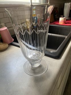 Crystal Vase Etched  