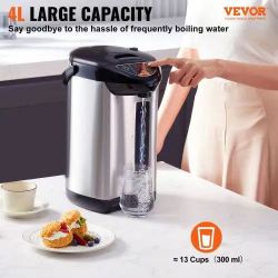 414^Hot Water Dispenser, Adjustable 4 Temperatures Water Boiler and Warmer, 304 Stainless Steel Countertop Water Heater, 3-Way Dispense for Tea, Coffe