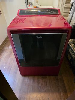 Red Whirlpool Cabrio electric dryer