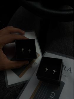 VVS1 moissanite cross earrings