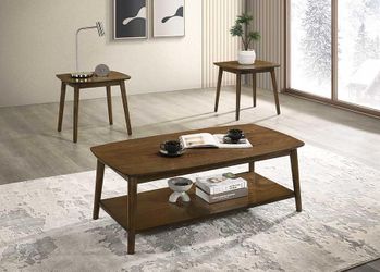 DRP301 Drapper -3PC Coffee Table Set, Coffee and 2 End Tables with Storage Shelves.