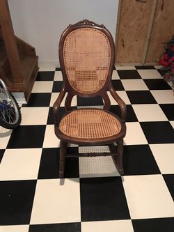 Wood & wicker rocking chair
