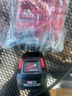 New Milwaukee M18 fuel Battery Charger and Like New High Out XC 8.0 Battery Start up Kit