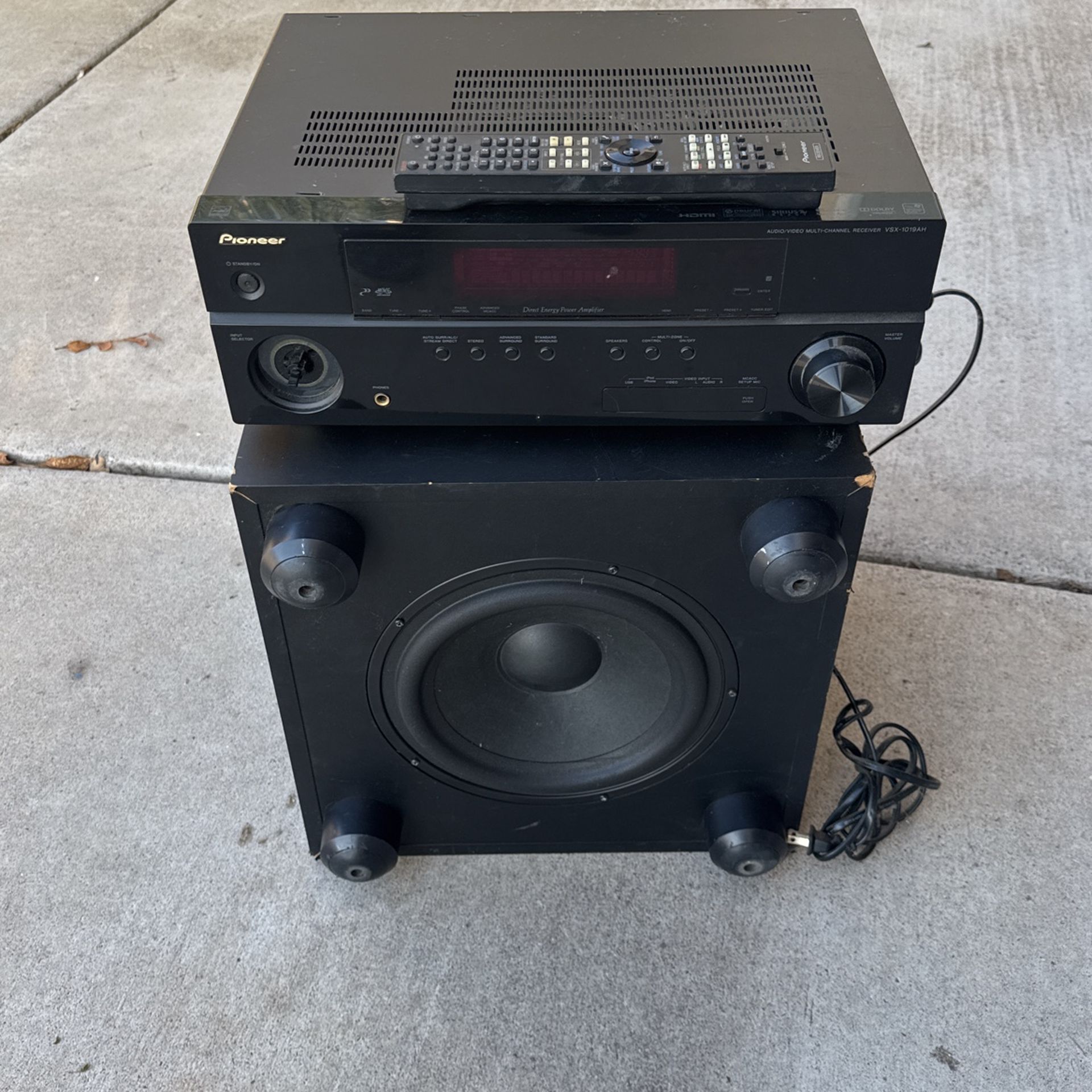 Pioneer Receiver VSX-1019   W/ JBL SUB