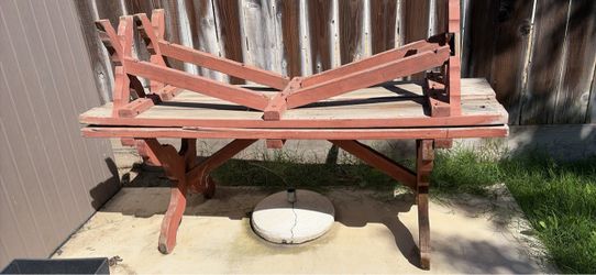 Wooden picnic bench