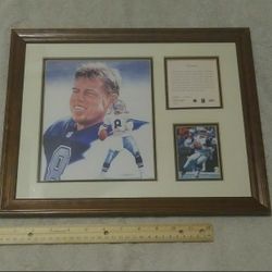1995 Troy Aikman Dallas Cowboys Framed Cunningham Lithograph Print NFL Football Quarterback Vintage Collectible Sports Picture Nostalgia Memorabilia