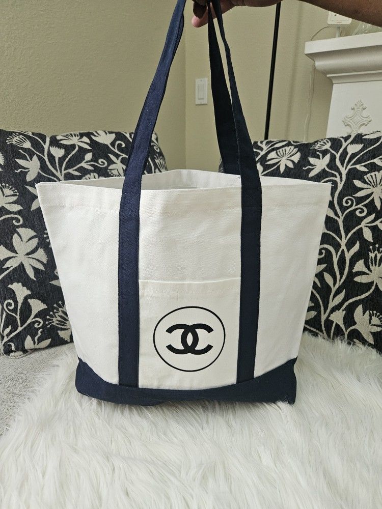 White Canvas with Blue Trimmings