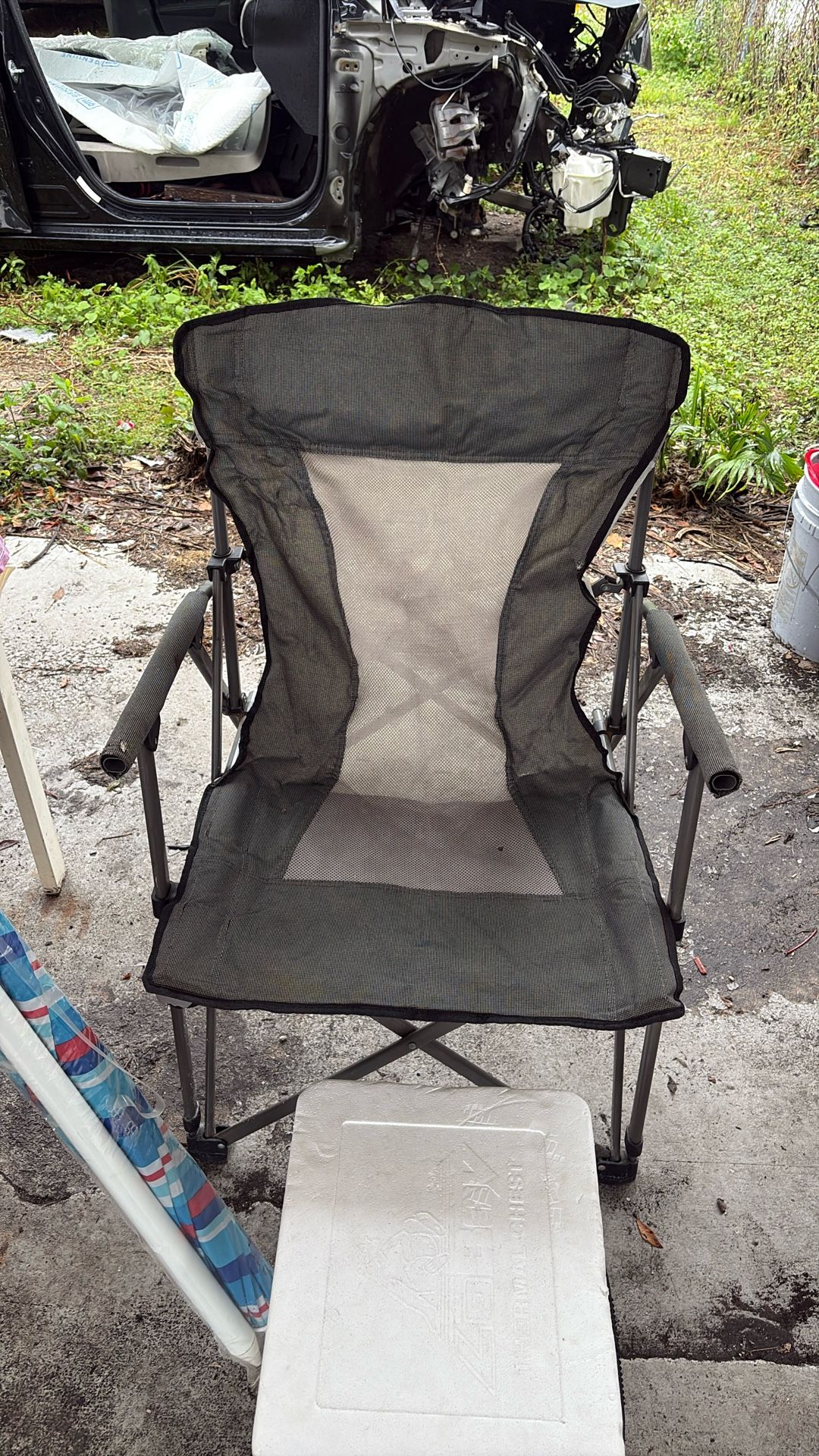 beach umbrella  and beach chair 