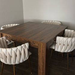 Brand New Square Wooden Brown Dining Table - Only Table