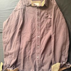 CQR Men's Brown Flannel Long Sleeve Button-Up Shirt Collared Casual Cotton