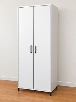 White 2-Door Storage Cabinet with Shelves – Great Condition