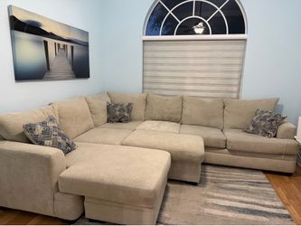 Gray Sectional in Good Condition