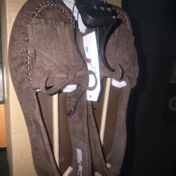 🧚‍♀️ NEW Time and Tru Women's Studded Faux Suede Moccasin Loafers SZ 6