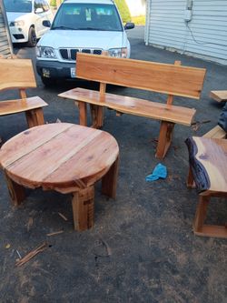 Live edge fire pit furniture