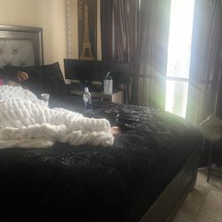 Queen Bed Frame + Dresser with Mirror