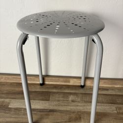  Metal Stool Set Daisy Backless Round Top- Gray