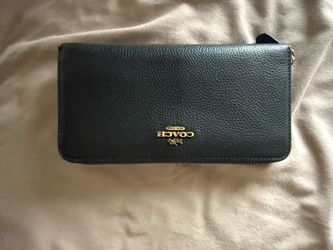 Coach New York Leather Zip Wallet, Green