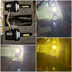 9006/hb4 3 color led bulbs switchable colors from cool white/yellow/warm white! New!!