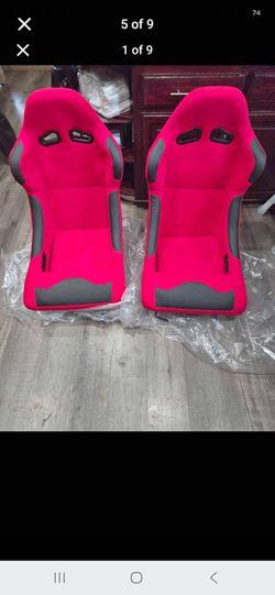 Red racing bucket seats
