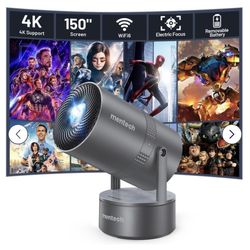 Mentech Smart Home Projector X3 White with Remote Control - Used