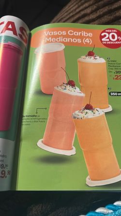 Set de cuatro Vasos de 350 ml nuevos de Tupperwere