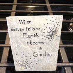 NEW Clay /Ceramic Flower Pot. Has Saying on Front & Back. 3.5” x 3”