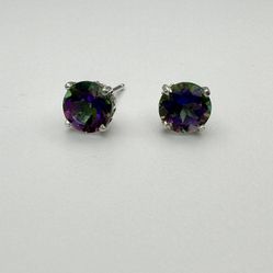 New Sterling Silver Topaz Earrings